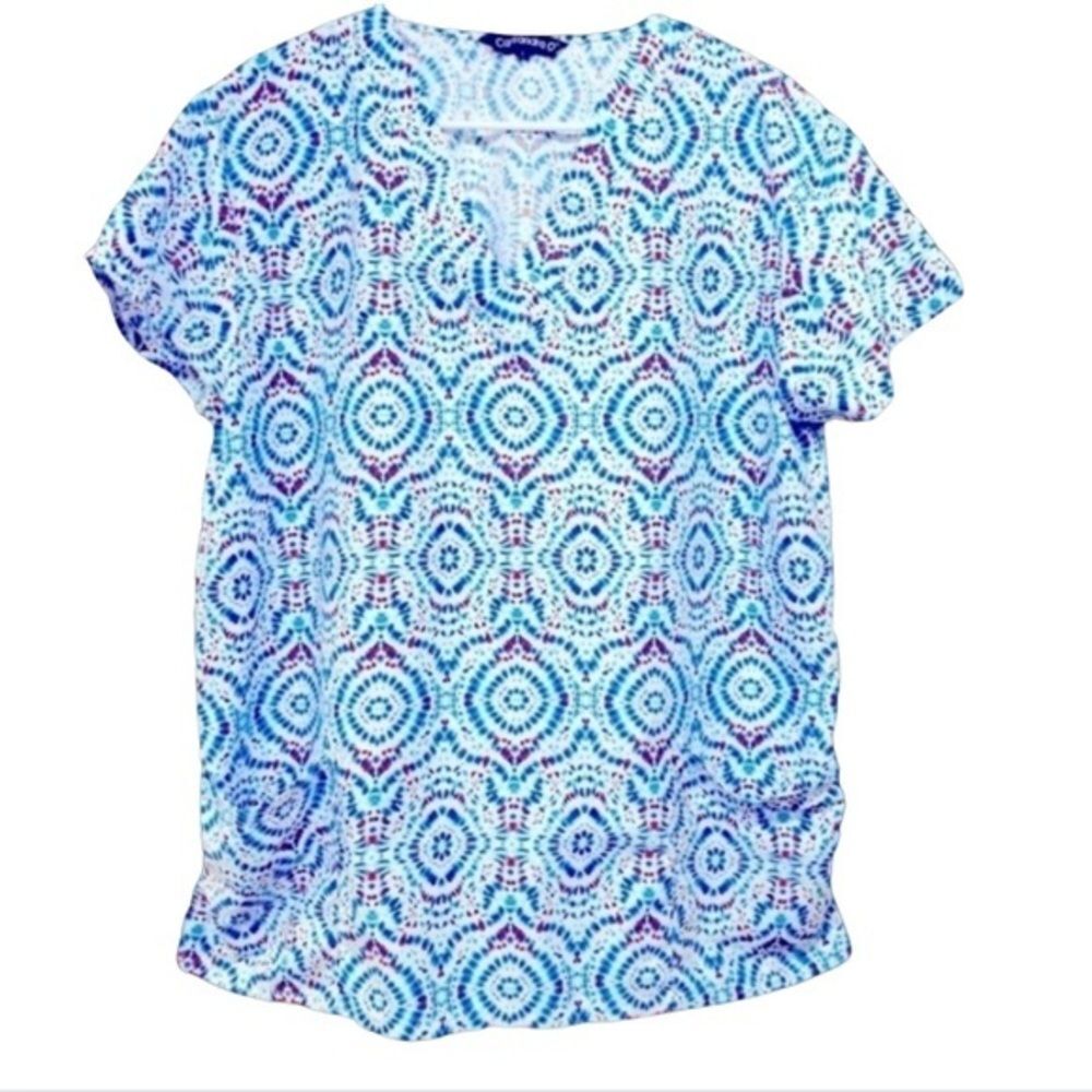 Cassandra O Women's Scrub Top Red White Blue Large